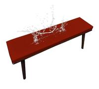 Outdoor Bench Cushion, Comfortable Foam Bench Cushion Seat Pad, Waterproof Corner Bench Cushion Seat Pad Porch Swing Cushion with Ties for Garden Furniture,red,90X35X3CM