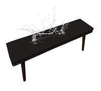 Outdoor Bench Cushion, Comfortable Foam Bench Cushion Seat Pad, Waterproof Corner Bench Cushion Seat Pad Porch Swing Cushion with Ties for Garden Furniture,black,100X60X3CM
