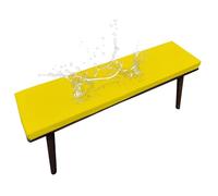 Outdoor Bench Cushion, Comfortable Foam Bench Cushion Seat Pad, Waterproof Corner Bench Cushion Seat Pad Porch Swing Cushion with Ties for Garden Furniture,yellow,120X60X3CM