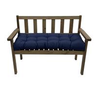 Outdoor Bench Cushion Waterproof 3 Seater Garden Cushion Long Patio Bench Seat Cushion 9 cm Thick Comfortable Replacement Cushion for Indoor and Outdoor Bench Furniture Navy Blue 130 x 50 cm
