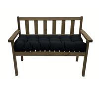 Outdoor Bench Cushion Waterproof 3 Seater Garden Cushion Long Seat Cushion for Patio Benches 9 cm Thick Comfortable Replacement Cushion for Indoor and Outdoor Bench Furniture Black 130 x 50