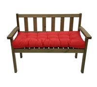 Outdoor Bench Cushion Waterproof 3 Seater Garden Cushion Long Seat Cushion for Patio Benches 9 cm Thick Comfortable Replacement Cushion for Indoor and Outdoor Bench Furniture Red 130 x 50 cm