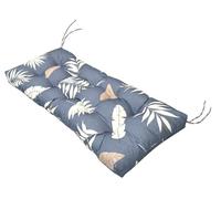 Outdoor Bench Cushion Waterproof 3 Seater Garden Cushion Long Seat Cushion for Patio Benches 9 cm Thick Comfortable Replacement Cushion for Indoor and Outdoor Bench Furniture Gray Leaf Patte