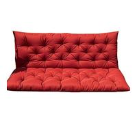 Outdoor Bench Cushion with Back Support 100x100 cm Red Seat Cushion for Hollywood Swing Tied Garden Bench Pad Comfortable Patio Furniture Accessory