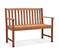 Outdoor Bench Eucalyptus Wood Frame Patio Bench Slatted Loveseat Chair