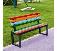 Outdoor Bench, Metal Patio Bench with Backrest, Heavy-Duty Cast Iron Garden Bench, Suitable for Parks and Gardens