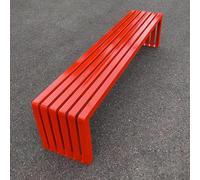 Outdoor Bench, Patio Park Garden Outdoor Metal Bench, Outdoor Backless Bench, Perfect for The Balcony, Picnic, Backyard and Patio, No assembly required(Red,120cm/47.2in)