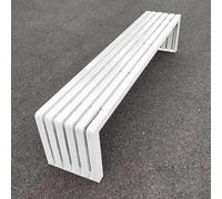 Outdoor Bench, Patio Park Garden Outdoor Metal Bench, Outdoor Backless Bench, Perfect for The Balcony, Picnic, Backyard and Patio, No assembly required(White,120cm/47.2in)