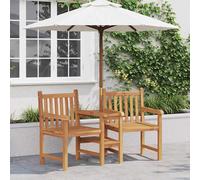 Outdoor Bench Solid Teak 2-Seater Brown 152x63x89cm Rustic Garden Seat ComfortXL