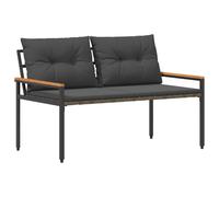 Outdoor Bench with Cushion Poly Rattan Seating Garden Terrace Furniture vidaXL