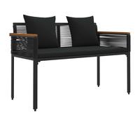 Outdoor Bench with Cushion with Pillow Poly Rattan Garden Seating Patio vidaXL