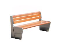 Outdoor Bench with Double Backrest, Stainless Steel Frame for Patio and Entryway