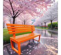 Outdoor Bench with Robust Frame and Comfortable Slat Design for Gardens and Community Spaces