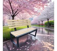 Outdoor Bench with Robust Frame and Comfortable Slat Design for Gardens and Community Spaces