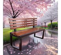 Outdoor Bench with Robust Frame and Comfortable Slat Design for Gardens and Community Spaces