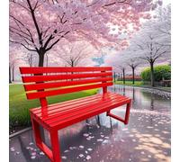 Outdoor Bench with Robust Frame and Comfortable Slat Design for Gardens and Community Spaces