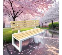 Outdoor Bench with Robust Frame and Comfortable Slat Design for Gardens and Community Spaces