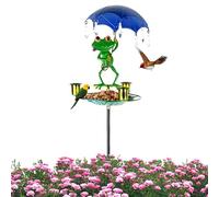 Outdoor Bird Bath Bowl Metal with Retro Design - Accessories with Separate Compartments for Feeding Parrots, Parakeets, Macaws and Lovebirds