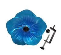 Outdoor Bird Bath, Detachable Birdbath Bowl, Water Feeder for Birds, Sturdy Metal Clamp, Easy-to-Clean Design, for Backyard, Patio, Balcony, Fence, Iron 31.5 x 40 cm Blue