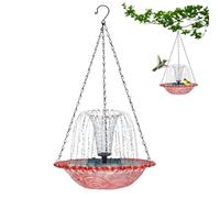 Outdoor Bird Bath, Solar Fountain Feeder, 9.25x18in Hangable Garden Decor, Authentic Weather-Resistant Material, Easy Installation Design for Patio Balcony Hummingbird Use
