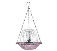 Outdoor Bird Bath - Solar Pump Animals Bowl | Wild Fountain For Outdoors Parrot Parakeet Hummingbird Patio Yard Balcony Fences, Floating Power Solar-Powered Water-Feature Hanging Basin Garden Set