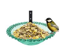 Outdoor Bird Bath, Transparent Hangable Water Feeding Basin, 9 Inches Tree Mounted Birds Bath, Flower-Shaped Statue for Hummingbird, Garden Yard Balcony Wildlife Watching