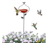 Outdoor Bird Bath Water Feeder - Metal Rustic 18.5x76cm Weather Resistant, Standing Stake Design Decor | Perfect for Deck, Patio, Yard, Lawn, Ground, Farmhouse, Birdwatching, Bathing, Drinking