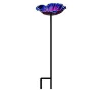 Outdoor Bird Bath - Weather Resistant Reflective Petal Design as a Drinker | 65cm High Water Bird Bath | For , Patio, Patio, Backyard, Balcony, Railing, Floor,