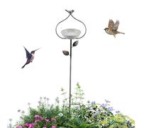 Outdoor Bird Baths - with Decorative Metal Garden Stake, Bird Bath for Standing Outdoor Decoration - for Bathing, Feeding, Drinking, Landscaping, Rural Style, Patio, Terrace Lawn