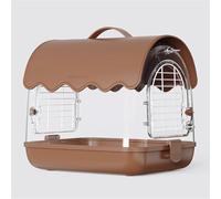 Outdoor Bird Cage, Parakeet Bird Cage, One Cage for Two Purposes, can be Carried On The Back or In The Hand, for Small and Medium Size(Brown)