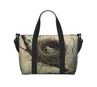 Outdoor Bird Home Printed Travel Bag Duffle Bag for Men Women, Large Water Resistant Gym Bag Weekend Holdall Bag with Shoulder Strap
