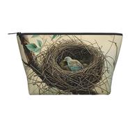 Outdoor Bird Home Printed Travel Makeup Bag Trapeze Cosmetic Bag Makeup Case Toiletry Bag Organiser for Women