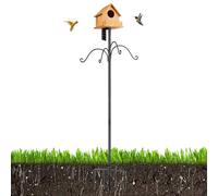 Outdoor Bird House - 76 Inch Adjustable Steel Kit, Deep 5-Prong Support Base, Durable Universal Holder for Hummingbird Feeders, Nesting Boxes, Squirrel Protection, Weather Monitoring