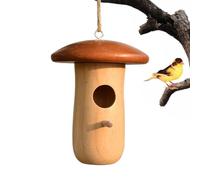 Outdoor Bird House - Decorative Bird House for Hanging in the Garden | Bird Nesting - Wooden Mushroom Shelter for Outdoor Garden Courtyard Balcony Terrace Tree
