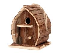 Outdoor Bird House - Hanging Shelter Wooden Rustic Decorative Nesting Box for Tree Fence Balcony Backyard Window Patio Garden Decoration Feeder Cage Animal Height