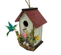 Outdoor Bird House, Wooden Bird House - Cute Hanging Wooden Outdoor Bird House - Decorative Protective Bird Cage, Garden Decoration Multif