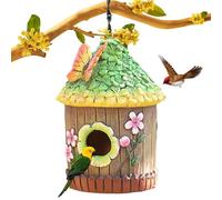 Outdoor Bird House - Wooden Hanging Box for Garden and Backyard | Weatherproof Birdhouses, Decorative Birdnest House, Shelter Box for Small Birds, Balcony Bird Watching Accessories Shelter Decorative