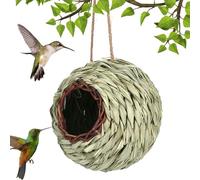 Outdoor Bird House: Wooden Nesting Hut Weather Resistant Shelter Decorative Hanging | Natural Bird Home for Balcony, Lawn, Patio, Window