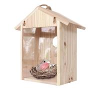 Outdoor Bird House - Wooden Shelter Suitable for Nesting with Transparent Window, Outdoor with - for Trees, Balcony, Garden, Terrace and Yard