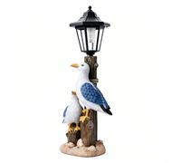 Outdoor Bird Statue Solar Light Up Pelican Figure Weatherproof Resin Garden Decor for Backyard Porch 18x12x42cm