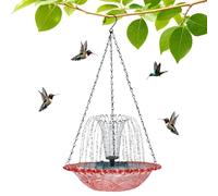 Outdoor Birdbath Artistic with solar pump | Outdoor bird bath with a water pump for Hummingbird Parakeet Falcon parakeet, suitable for terrace, balcony