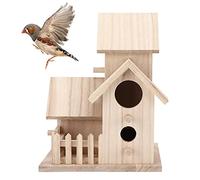 Outdoor Birdhouse, Cute Garden Bird Nests Paulownia Small Bird Breeding Box Garden Hanging BirdRoom Party Country Cottages for Wild Pet