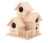 Outdoor Birdhouse, Outdoor 3 Hole Birdhouse, Can Accommodate 3 Bird Families, Bluebird Finches Cardinals, Garden Hanging Birdhouse, Clearance Garden Country Cottage