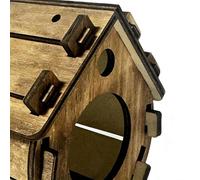 Outdoor Birdhouse - Wooden Birdhouse Architecture Hanging, High Stability Natural Wood Nesting System, Precision Suspension Fixing Hardware | Accessory for