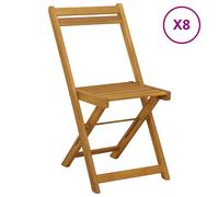 Outdoor Bistro Chairs Folding Solid Acacia Wood Garden Seating Rustic vidaXL