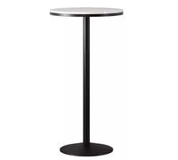 Outdoor Bistro Table, Breakfast Bar Height Counter Table, Space Saving Pub Table Cocktail Table Tall Coffee Table, White Marble Top and Black Metal Leg (Size:Height 95cm),-77777777