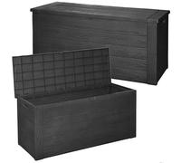 ProGarden Garden Storage Box 300 L Dark Grey Utility Chest Wicker Box Ottoman
