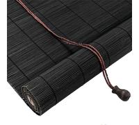 Outdoor Black Bamboo Roller es 120x210cm Natural Bamboo Window & Door Cover Side Tie Light Blocking UV Resint Breathable e for Patio & Home Decor