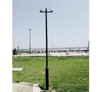 Outdoor Black Camera Mount for Parking Lots - Detachable Segmented Surveillance Bracket for School Walls 4.5m/14.8ft Durable & Weatherproof Security Solution