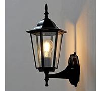 Outdoor Black Wall Lantern Security Light Complete IP44 Weatherproof with Lamp Wall Lamp Vintage Wall Lantern Light E27 Retro Wall Sconce Light Fixture for Garden Porch Bar Pathway,Coffee Room
